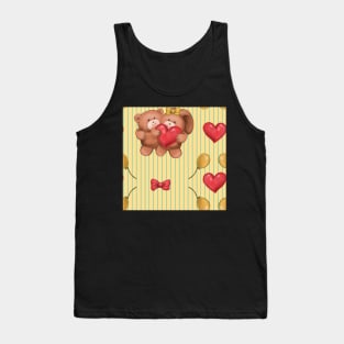 Teddy and Bunny lovely yellow stripes Tank Top